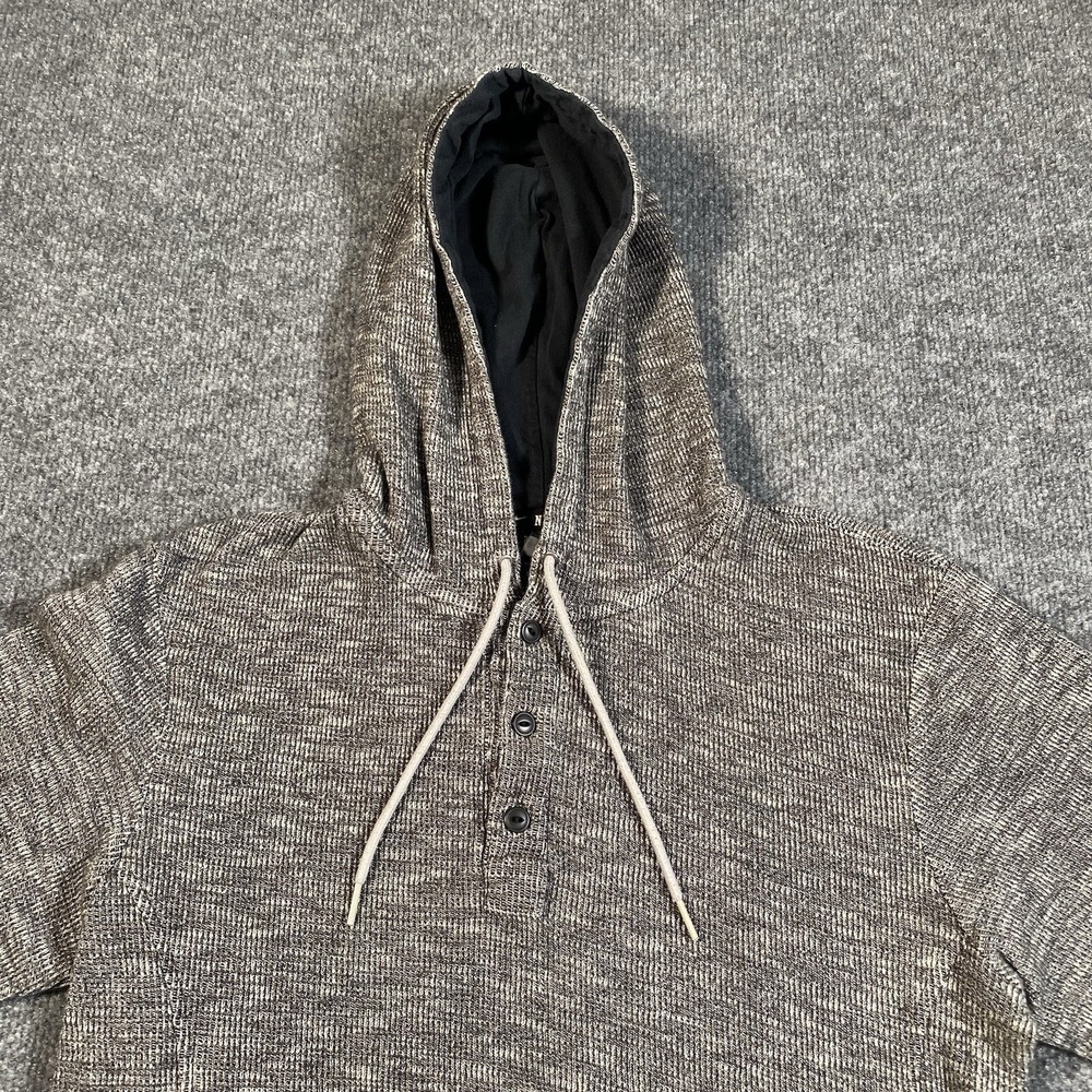 Nike Mens Small Henley Hooded Sweatshirt Heavy Knit Skater Grunge Retro Style - Picture 3 of 9